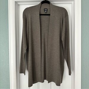 Eileen Fisher 100% Wool Open Front Cardigan Sweater Gray Size Medium